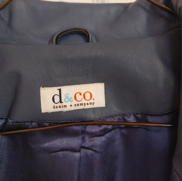 Blue Leather Jacket XL - Picture 2 of 3